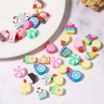 50 stücke weiche Polymer Clay Perle gemischte Stile bunte Spacer lose Perlen für Schmuck machen DIY handgemachte Armband Material liefert