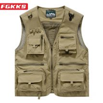 FGKKS 2023 Gilet per il tempo libero all'aperto da uomo Nuovo multi-tasca traspirante Cappotto sportivo da esterno Design di alta qualità Gilet per il tempo libero da uomo
