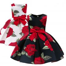 Pricness Girls Flower Dress Children Kids Sleeveless Floral Wedding Party Dresses Kids Princess Christmas Dress Clothing