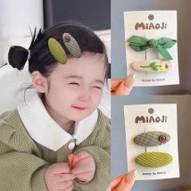 2 teile/satz neue Kinder Mode grün kreative Ornament Haars pangen Frauen Mädchen Vintage Haars pangen Haarnadeln Kinder Haarschmuck
