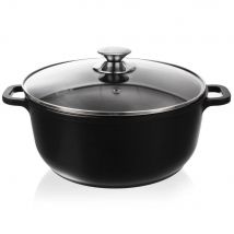 Granit topf mit Glas deckel Grande 28 cm, 7 l