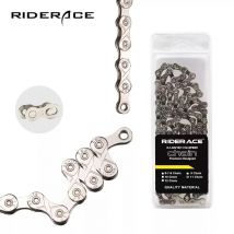 Łańcuch rowerowy RIDERACE 116L 8 9 10 11 12 prędkości srebrny Ultralekki łańcuch do roweru szosowego i górskiego do łańcucha o zmiennej prędkości 24/27/30