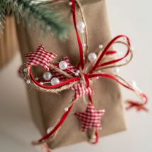 1m/2m Pentagramm Perlenkette Schneeflocke Kettenband für Weihnachten Geschenkverpackung Handwerk Geburtstag Hochzeit Dekor DIY Pack Zubehör
