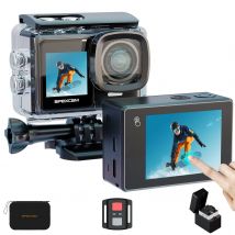 Action Camera 4K 40M Telecamera subacquea impermeabile per lo snorkeling, telecamera WiFi EIS 170 °   Fotocamera grandangolare a doppio schermo per Vlog
