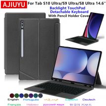 Tastaturabdeckung mit Hintergrundbeleuchtung für Samsung Galaxy Tab S10 Ultra 14.6 S8 Ultra S9 Ultra, Tastaturhülle für Samsung Galaxy Tab 14.6 Hülle