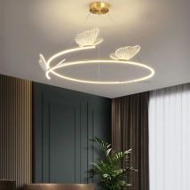 2024 kreative Mode Einfache Moderne Esszimmer Wohnzimmer Kronleuchter Schmetterling Dekoration Schlafzimmer LED Linie Runde Licht