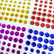 Runde 4/6/8 mm Acryl-Strass-Edelstein-Aufkleber/selbstklebende, klebrige Kristalldiamanten/DIY-Verzierungen zum Basteln