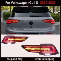 Car Model Tail Lamp for VW Golf 8 Tail Lights 2021-2023 Golf 8 LED Tail Light Golf MK8 Rear Stop DRL Brake Auto Accessories