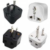 Universal negro blanco cobre 15A 125V EE. UU. Japón Canadá México 5-15P adaptador de viaje de 3 pines convertidor de enchufe para EE. UU. UE AU Reino Unido