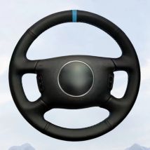 Perforierte Leder Auto Lenkrad Abdeckung Trim Schwarz Für Audi A2 (8Z) A3 (8L) Sprotback A4 (B5 B6) Avant A6 (C5) A8 (D2) S4