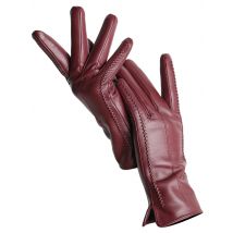 Guanti da donna in pelle di pecora inverno caldo più velluto corto e sottile touch screen guida guanti in pelle da donna di colore di buona qualità -2226
