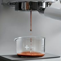 KEMORELA 1/2PCS Bicchieri da caffè espresso 60ml Misurino in scala trasparente Tazze da caffè in vetro pesante liquido Accessori per baristi domestici