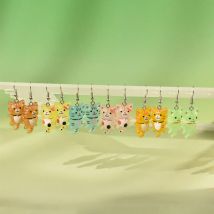 (6PC 4PC) Nette Cartoon Tier Stil Katze Ohr Haken Ohrringe Frauen Einfache Täglichen Tragen Geschenk Trend Zubehör