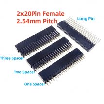 5/20/50 Stück 2,54 mm 0,10 Zoll Rastermaß 2x20 40-Pin Erhöhte Buchsenleiste Weiblicher Steckverbinder Durchsteckmontage Ein-/Zwei-/Dreifach-Abstandshalter GPIO-Kontakt