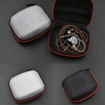 Bolsa de almacenamiento para auriculares, caja cuadrada para auriculares, accesorios para almacenamiento de auriculares para viajes en interiores y exteriores con cremallera