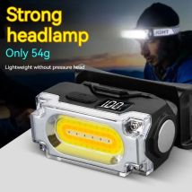 Superhelle magnetische Stirnlampe, 3-Lichtquelle, Hut-Clip-Lampe, Outdoor, Wandern, Camping, Arbeit, am Kopf montiertes Licht mit Digitalanzeige