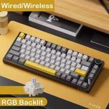 AJAZZ AK820 Pro Przewodowa i bezprzewodowa mechaniczna klawiatura do gier Tri-Mode Podświetlenie RGB Przełączniki z możliwością wymiany podczas pracy, 70% kompaktowa układka, PC/Mac