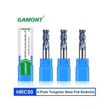 GAMONT HRC50 4-Flute Endmills Tungsten Steel Carbide Nano Coating Flat End Mill   For CNC Machining Center Milling Cutter Tools