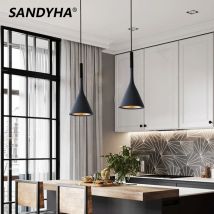 Moderne LED Pendel leuchten schwarz weiß Küchen insel Leuchten Schlafzimmer Tisch Esszimmer Hängelampe Lampen schirm Home Kronleuchter