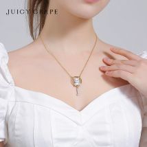 JUICY GRAPE Niedliche Katzen-Halskette für Frauen, 2023, neuer Trend, Emaille, handgefertigt, 18 Karat vergoldet, Modeaccessoires, Schmuck