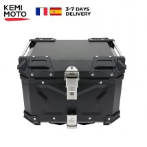 KEMIMOTO 45L/55L/65L Custodia in alluminio per moto Baule con schienale Scatola portaoggetti per attrezzi per bagagli posteriori con coda superiore universale
