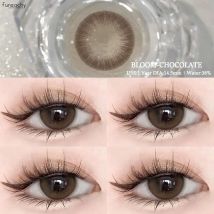 FUNSACHY 1 Paar natürliche braune Kontaktlinsen für Augen, farbige Linsen, graue Pupillen, große Augenlinsen, modische Schönheitskontakte, jährlich