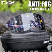 SCVCN Outdoor Anti Fog fotochromowe okulary przeciwsłoneczne męskie drogowe przeciwmgielne okulary rowerowe rower damski rower MTB UV400 okulary sportowe