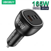 Caricabatteria da auto USB C da 165W Ubigbuy, caricatore da auto PD3.1 140W/PD3.0 100W tipo C, ricarica Super veloce PPS QC5 per MacBook Pro iPhone 15