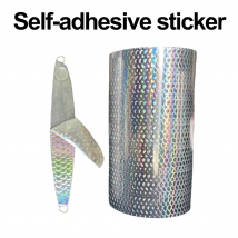 5M 10M Locken Aufkleber Selbst-klebe Folie Aufkleber Angeln Harten Köder Holographische Klebstoff Film Fisch Skala lockt Werkzeug Zubehör