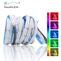 Tira de luces LED COB RGB de 12V, 1M, 2M, 3M, 4M, 5M, 576/756LEDs, cinta de luces LED RGB Flexible de neón para decoración de dormitorio y sala de estar