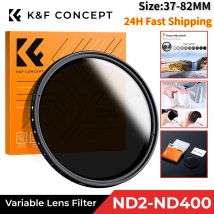Filtro ND Variabile K&F CONCEPT ND2-ND400, Filtro a Densità Neutra Regolabile per Obiettivi Fotografici con Panno in Microfibra per la Pulizia