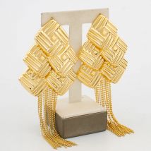 Böhmen Braut Hochzeit Quasten Ohrringe Blume Lange African Dubai Gold Farbe Tropfen Ohrringe Für Frauen Mädchen Geburtstag Party Geschenk