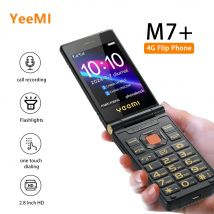 YeeMI M7+ Robuste Funktion, große Taste, große Schriftarten, Dual-SIM-Dual-Screen-Flip-Telefon, 6800 mAh, 4G-Clamshell-Handy für Old Man SOS