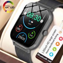 Outdoor-Sport-Smartwatch für Herren, Herzfrequenz, über 100 Sportmodi, Vollbild-Touch-Bluetooth-Anruf, Smartwatch für Android und iOS