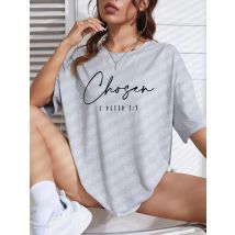 Ausgewählte Brief drucke T-Shirts für Frauen lässig bequeme Baumwoll oberteile Mode Straße Kurzarm T-Shirt atmungsaktive lose Kleidung