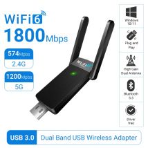 Bluetooth5.3 1800 Mbit/s WiFi 6 USB-Adapter 5G/2,4 GHz USB3.0 Wi-Fi-Dongle Drahtlose Netzwerkkarte Verstärkung Antenne für Windows 10 11