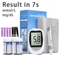Tester per kit glucometro medico per misuratore di glicemia nel sangue con 50 strisce reattive e lancette aghi