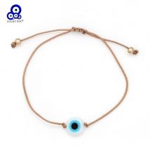 Lucky Eye geflochten blau bösen Blick Perlen Armband verstellbar DIY Seil Schnur Kette Armband für Frauen Mädchen Modeschmuck ey6175