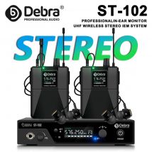 Debra ST-102 Professionelles kabelloses Stereo-In-Ear-Monitorsystem mit Bluetooth 5.0 UHF für Entfernung 80–300 m für Bühne, Theater