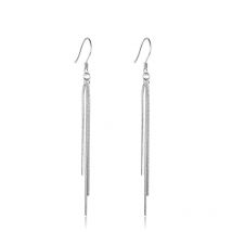 Hot Sale Fashion Elegant Long Tassel Drop Earrings 925 Sterling Silver Simple Tassel Hang Earings Women Jewelry Gift Wholesale