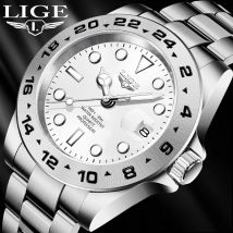 LIGE 2025 Man Wrist Watches for Men Stainless Steel Luxury Mens Watch Business Waterproof Date Clock Men's watches reloj hommes