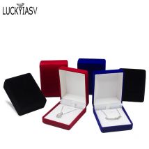 Samt Schmuckschatulle für Anhänger Display Geschenkboxen Schmuck Verpackung Aufbewahrungsbox Halskette Halter Anhänger Box Aufbewahrungskoffer