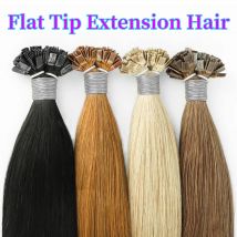 Glattes Echthaar, flache Spitzenverlängerung von Fusion-Keratin-Kapseln, 0,8 g/1 g/Strähne, 50 Stück, natürliche Haarverlängerung, Ombre-Blond-Farbe