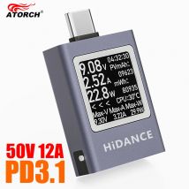 HDC-085C DC 4,5-50V 0-12A PD3.1 Multifunktions-Digitalanzeige DC-Spannung Amperemeter Leistungsmesser Typ-C Handy-Ladetester