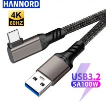Hannord USB 3.2 Gen 2 Cavo 10 Gbps USB A a USB C 3A Ricarica rapida Gomito 1m 2m 5m per Oculus Quest 1/2 VR Link Cavo Linea fotocamera