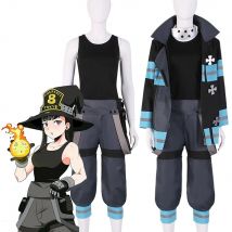 Anime Manga Feuerkraft Shinra Kusakabe Maki Oze Cosplay Kostüm Feuerwehr mann Uniform Anzug Frau Mantel Hose Weste Halloween Kostüm