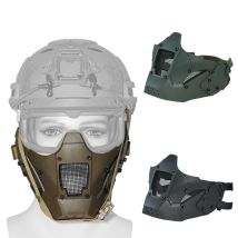 BOOIU Taktische Helmmaske, atmungsaktives Eisengeflecht, halbe Gesichtsmaske, Luftpistole, Kopfschmuck, Outdoor-Sport, Radfahren, Maske, Jagdzubehör