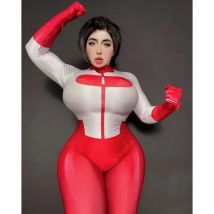 Halloween Female Invincible Omni-Man Cosplay Costume Adults Women Superhero Zentai Suit Bodysuit Party Jumpsuit