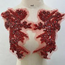 1 Paar Diamant-Strass-Applikations-Aufnäher zum Aufnähen von Hochzeits- und Abendgarnituren zur Dekoration