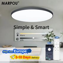 MARPOU Plafoniera moderna a LED con telecomando APP Dimmerabile 50W Lampada da soffitto rotonda intelligente Illuminazione domestica Bagno Camera da letto